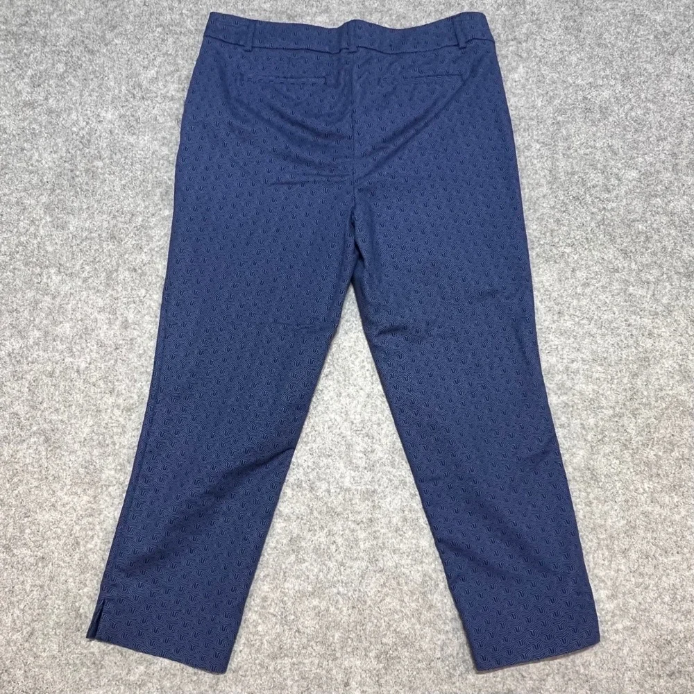 Hilary Radley Womens Blue Geometric Maze Print Ankle Pants Size 6